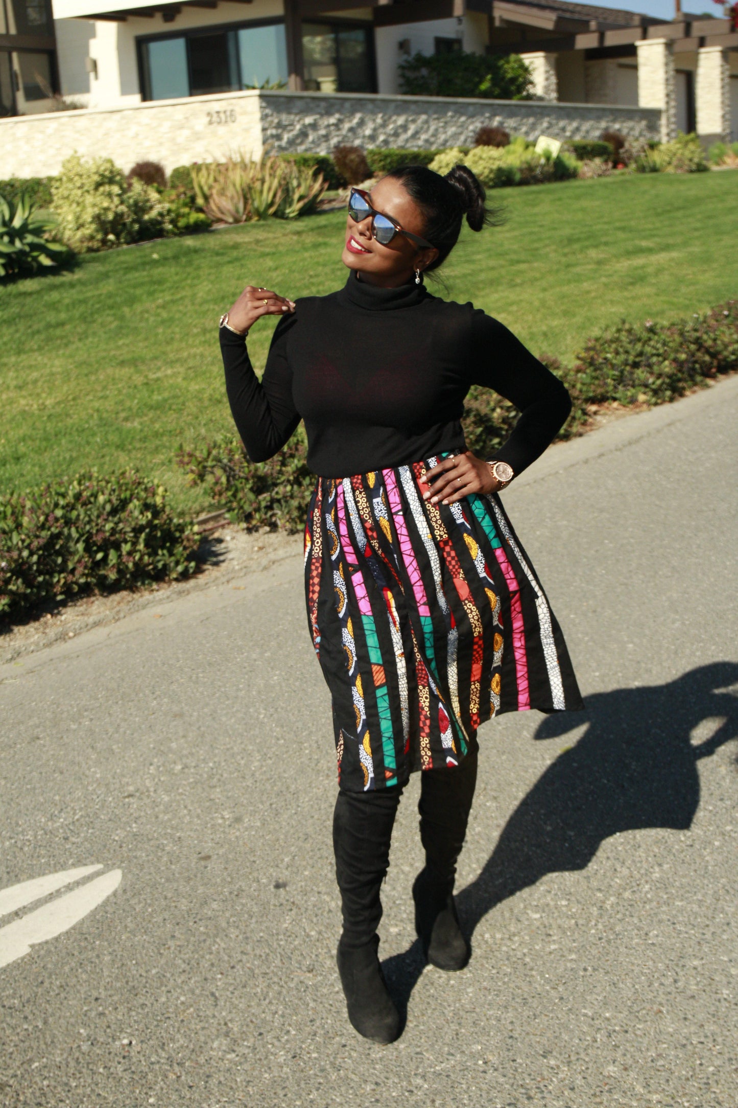 Obi Uto Multi-Stripe Skirt