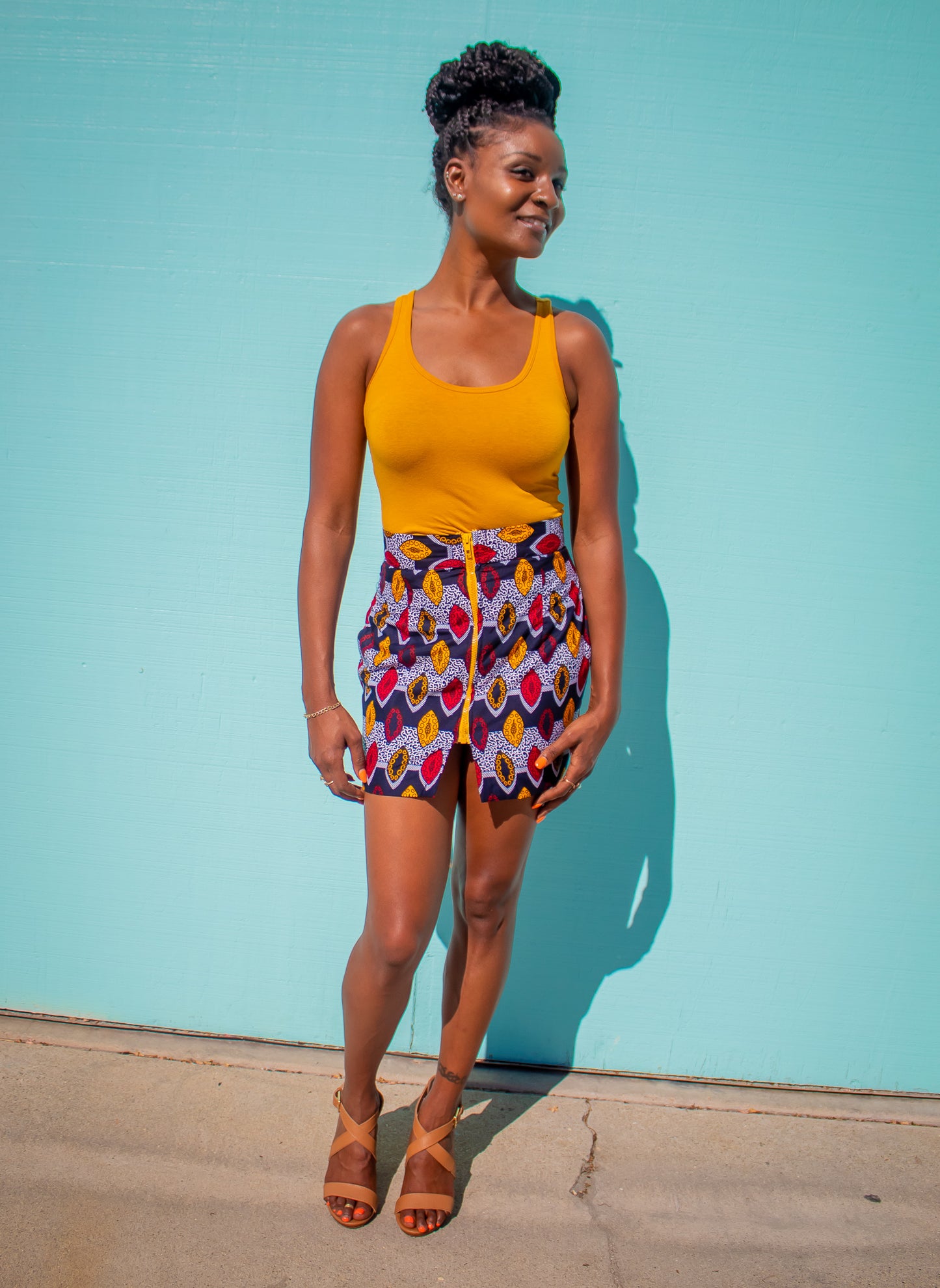 Chi-Chi Zip Front Skirt (Yellow Zipper)