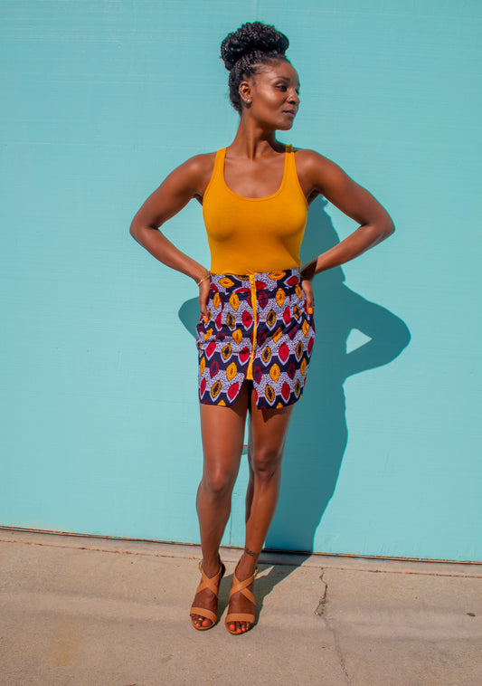 Chi-Chi Zip Front Skirt (Yellow Zipper)